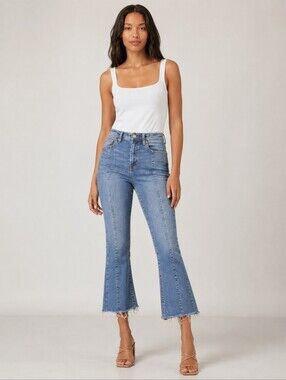 ❤️ KENSIE VINTAGE LUXE HIGH RISE CROPPED FLARE JEANS, 4 (27)